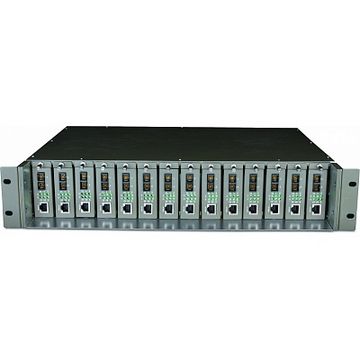 Media convertor TP-Link TL-MC1400, Sasiu Media Converter 14 sloturi, fara management, rack-mount 19 / 2U, suport sursa de alimentare redundanta, o sursa AC pre-instalata