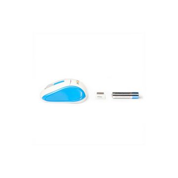 Mouse nJoy M6, USB, Alb/Albastru