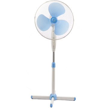Ventilator Tesy FS40SCW01, 50 W, 40 cm, 3 trepte, Alb/Albastru