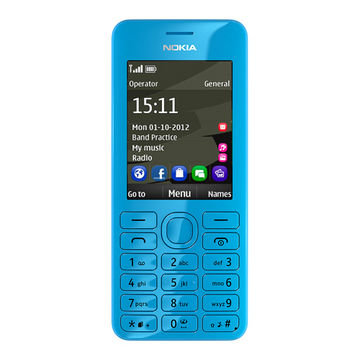 Telefon mobil Nokia 206, dual SIM, Cyan