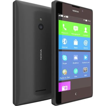 Telefon mobil Nokia X, Dual SIM, 768 MB RAM, 4 GB, Negru