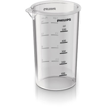 Mixer Philips Avance Collection Pro Mix HR1641/00, 700 W, Speed Touch + Functie Turbo, 600 ml, Tocator 300 ml, Alb/Rosu