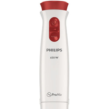 Mixer Philips Daily Collection HR1627/00, 650 W, 2 Viteze + Functie Turbo, 0.5 l, Tocator XL, Tel, Alb/Rosu
