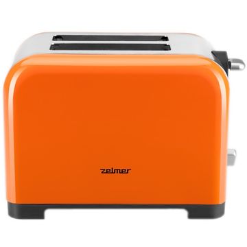 Toaster Zelmer TS1600, 850 W, 2 Felii, Control electronic rumenire, Portocaliu/Inox