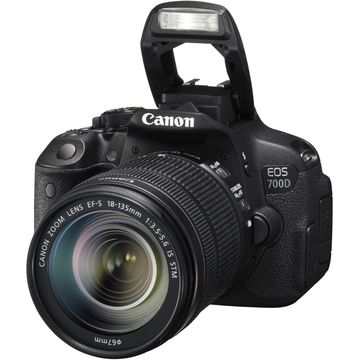 Camera foto Canon EOS 700D, DSLR, 18MP, Negru + Obiectiv EF-S 18-135mm IS STM