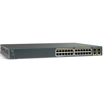 Switch Cisco WS-C2960+24LC-S, 24 x PoE, 2 x combo Gigabit SFP