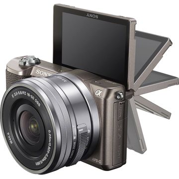 Camera foto A5100LB, 24.3 MP, Argintiu + Obiectiv Sony SELP1650, 16-50 mm