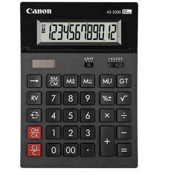 Calculator de birou CANON AS2200, 12 digiti, Display LCD, Negru