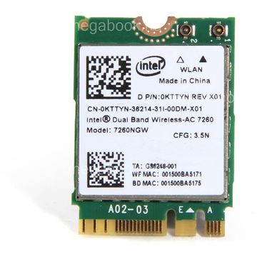 Placa de retea Intel 7260.NGWWB, Dual Band Wireless,  2 x 2 AC + BT, M.2