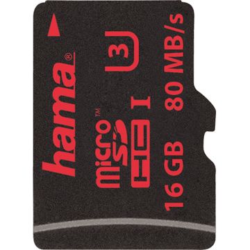 Card de memorie Hama Micro SDHC 16GB, Class 3, USH-I, 4k, 80mb/s