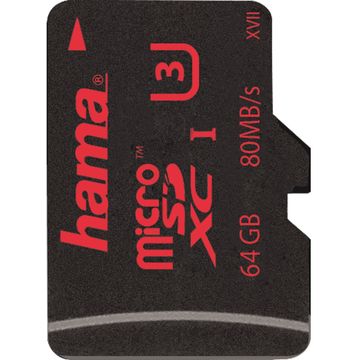 Card de memorie Hama Micro SDHC 64GB, Class 3, USH-I, 4K, 80 MB/s