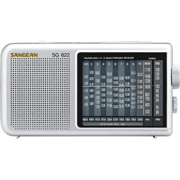 Radio Portabil Sangean, SG-622, FM, MW, SW, Argintiu