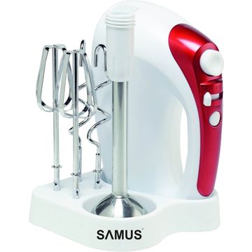 Mixer Samus SMX-301SB cu suport si blender, 300 W, Alb / Rosu