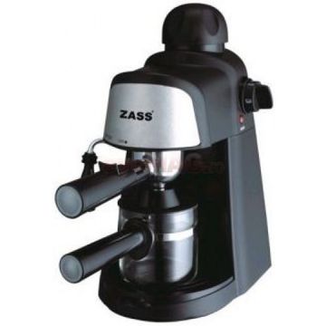 Espressor manual Zass ZEM 05, 800 W, 4 cesti, 5 bari, Negru