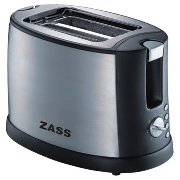 Toaster Zass ZST 03, 850 W, control variabil al rumeniri, Inox / Negru