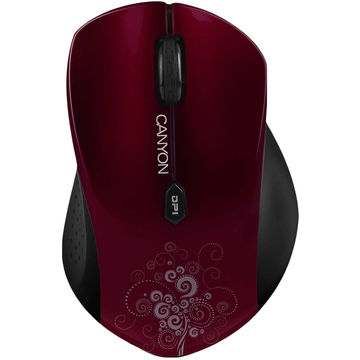 Mouse Canyon CNS-CMSW4R, Wireless, USB, Rosu