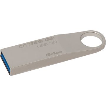 Memory stick Kingston DataTraveler SE9 G2, 64 GB, USB 3.0, Metalic