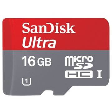 Card de memorie SanDisk SDSDQUI-016G-U46, 16GB, MicroSDHC, Adaptor SD