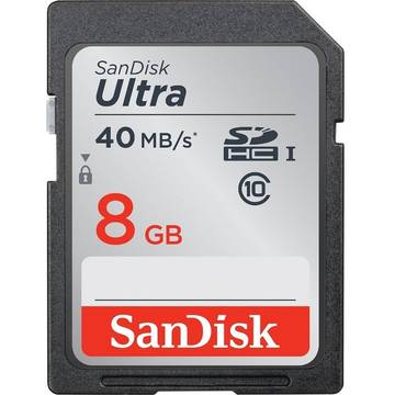 Card de memorie SanDisk SDSDUN-008G-G46, 8GB, SDHC, Ultra, CLS10