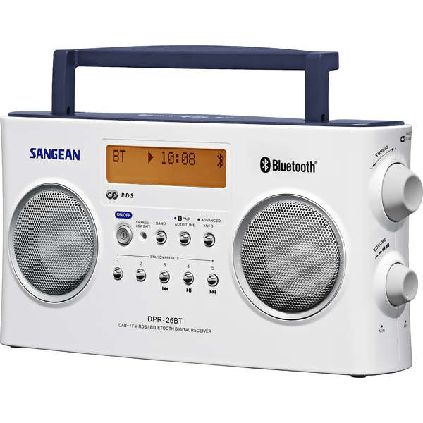 Radio Portabil Sangean DPR-26 DAB+ BT, FM, Alb