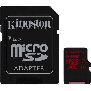 Card de memorie Kingston microSDXC UHS-I U3 64GB, Class 10