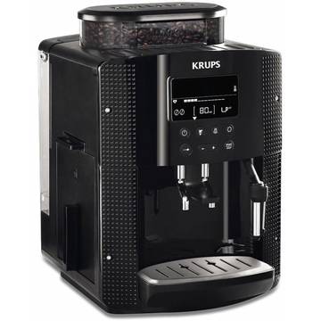 Espressor automat Krups Espresseria EA8150, Dispozitiv spumare, Rasnita 260 g, Autocuratare, 15 Bar, 1.7 l, Negru