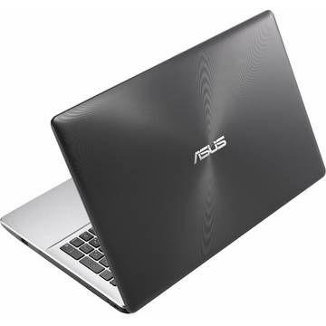 Laptop Asus F550JX-DM020D cu procesor Intel Core i7-4720HQ 2.60GHz, Haswell, 15.6", Full HD, 8GB, 1TB, nVidia GeForce GTX 950M 4GB, Free DOS, Negru / Argintiu