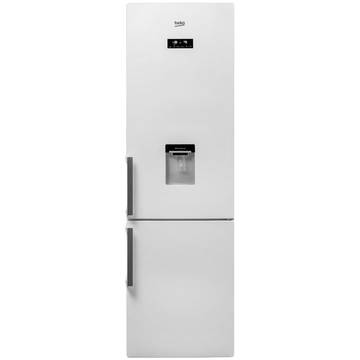 Combina frigorifica Beko RCNA400E21DZW, 344 l, Clasa A+, H 201 cm, Display electronic, Iluminare LED, Dozator apa, Alb