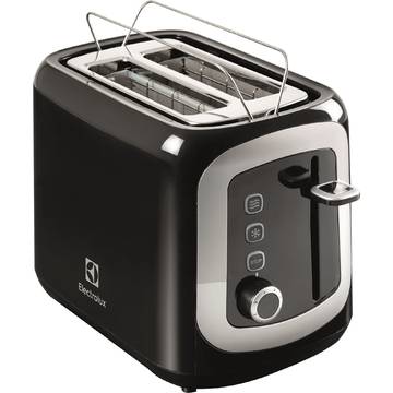 Toaster Electrolux EAT3300, 940 W, 7 setari, Reincalzire, Negru/Argintiu