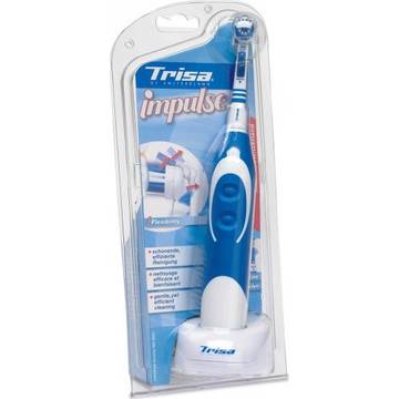 Periuta de dinti electrica Trisa Impulse Plaque Clean, Time control, Alb / Albastru