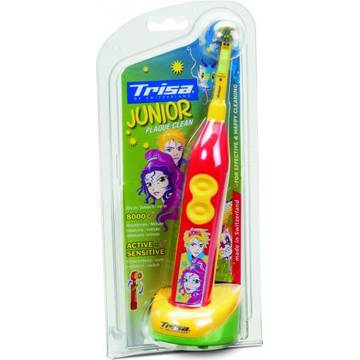 Periuta de dinti electrica Trisa Plaque Clean Junior, Time control, 8000 oscilatii/min