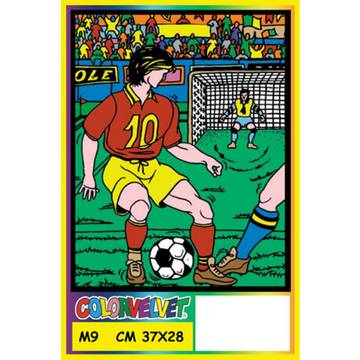Plansa de colorat catifea Color Velvet Fotbal, 28 x 37 cm, 4 ani +
