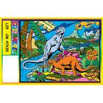  Color Velvet Plansa de colorat catifea Color Velvet Dinozauri, 47 x 35 cm, 4 ani +