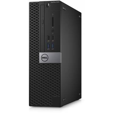 Sistem desktop Dell OptiPlex 5040 SFF, Intel® Core™ i7-6700 3.4GHz Skylake, 8GB DDR3, 500GB HDD, GMA HD 530, Linux, Negru, N019O5040SFF02_UBU
