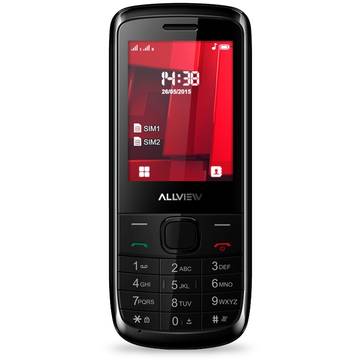 Telefon mobil Allview M7 Stark, Ecran de 2.4 inch, Dual SIM, Negru