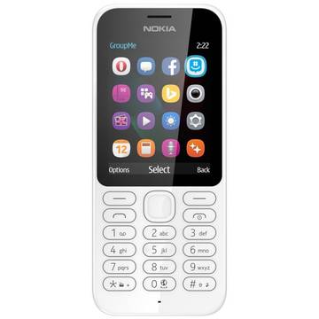 Telefon mobil Nokia 222, Dual SIM, Alb