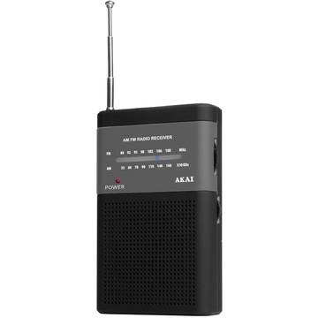 Radio portabil AKAI PR004A-310B, 300 mW, FM, AM, Negru