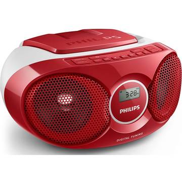 Radio CD Philips Boombox  AZ215R/12, 3 W RMS, FM, Rosu