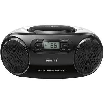 Radio CD Philips AZ330T/12, 4 W RMS, Bluetooth, FM, Negru / Argintiu