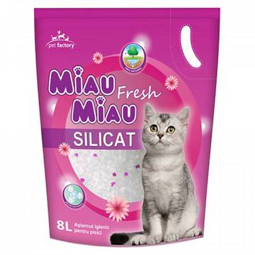 Nisip pentru pisici Miau Miau Silicat Fresh 8 l