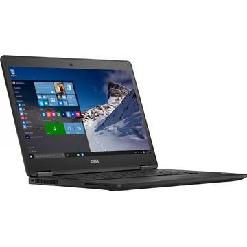 Laptop Dell N001LE747014EMEA_W, Intel Core i5-6300U, 8 GB, 256 GB SSD, Microsoft Windows 7 Pro + Microsoft Windows 10 Pro, Negru