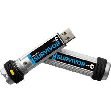 Memory stick Corsair Survivor, 16 GB, USB 3.0, Negru / Argintiu