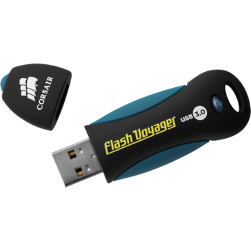 Memory stick Corsair Flash Voyager v2, 64 GB, USB 3.0, Negru / Albastru