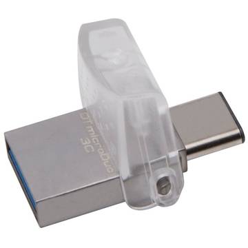Memory stick Kingston DataTraveler microDuo 3C, 16 GB, USB 3.1, USB Tip C, Gri
