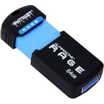 Memory stick Patriot Supersonic Rage XT, 64 GB, USB 3.0, Negru / Albastru