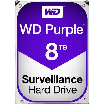 Hard Disk Western Digital Purple, 8 TB, 5400 RPM, 128 MB, SATA 3