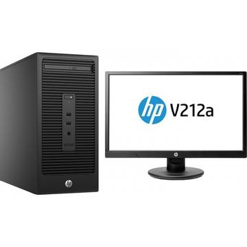 Sistem desktop 280 G2, Intel Celeron G3900, 4 GB, 500 GB, Free DOS, Negru + Monitor LED HP V212a 20.7 inch