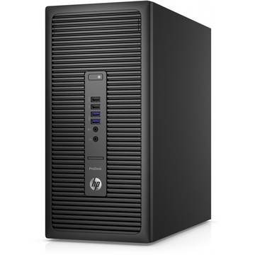 Sistem desktop HP ProDesk 600 G2 MT, Intel Core i3-6100, 4 GB, 1 TB, Microsoft Windows 7 Pro + Microsoft Windows 10 Pro, Negru