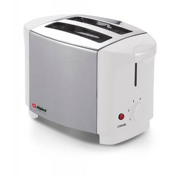 Toaster alpina SF 2507, 800 W, 2 felii, Alb / Argintiu