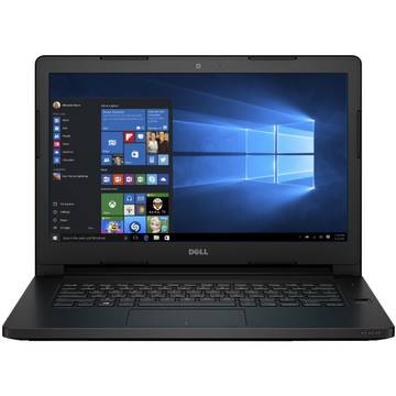 Laptop Dell Latitude 3470 (seria 3000), Intel Core i3-6100U, 4 GB, 500 GB, Microsoft Windows 7 Pro + Microsoft Windows 10 Pro, Negru